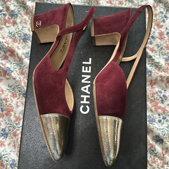 100% Authentic Chanel G31318 Sling backs heels classic style - Picture 2 of 5